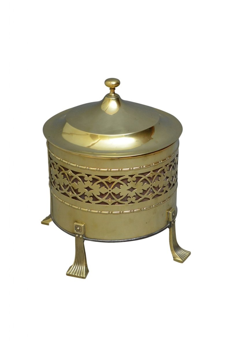 Edwardian Brass Coal Bin Or Planter - Image 2